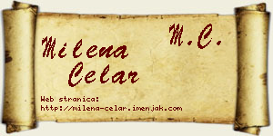 Milena Čelar vizit kartica